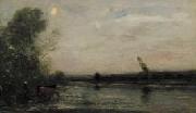 Charles-Francois Daubigny Rivier bij avond Germany oil painting artist
